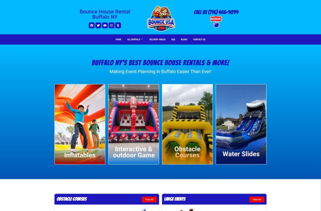 Bounce USA website homepage design