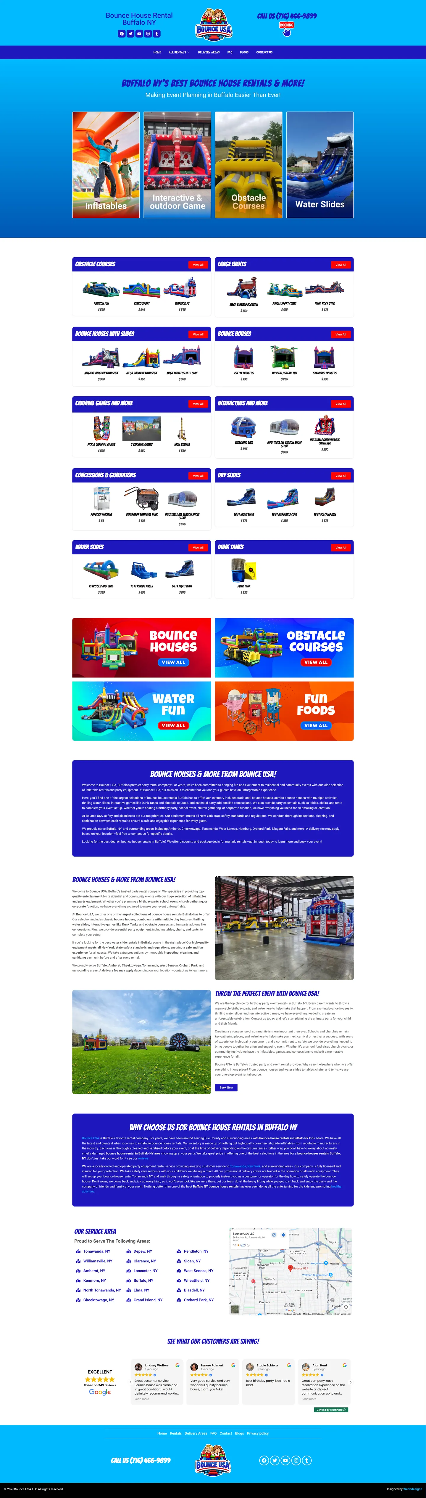 Full-length desktop screenshot of the Bounce USA website