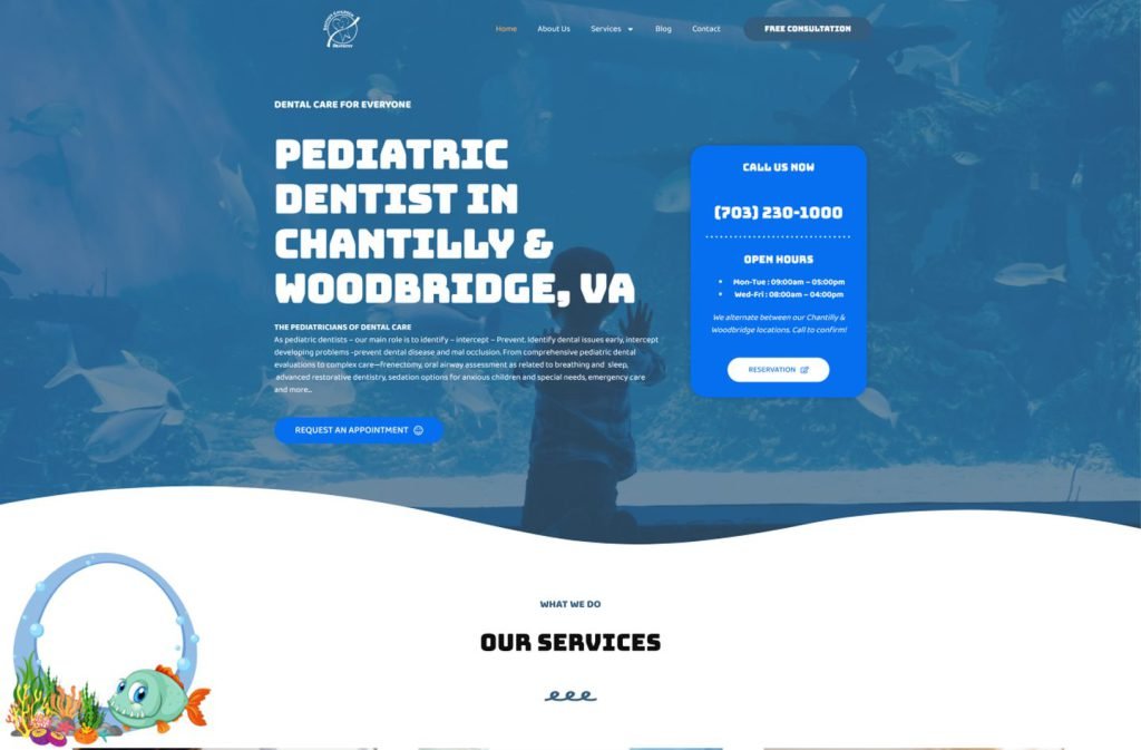 Britto Children Dentistry website homepage design