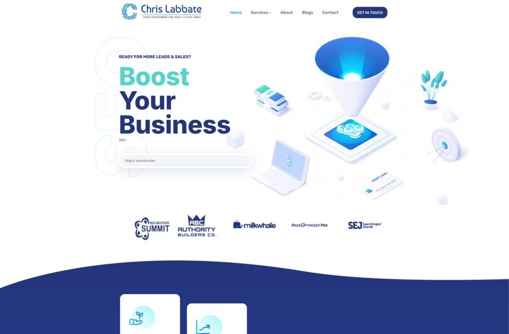 Chris Labbate website homepage design