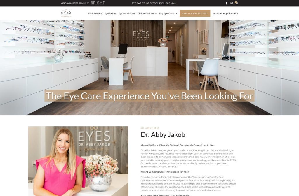 Dr. Abby Jakob website homepage design