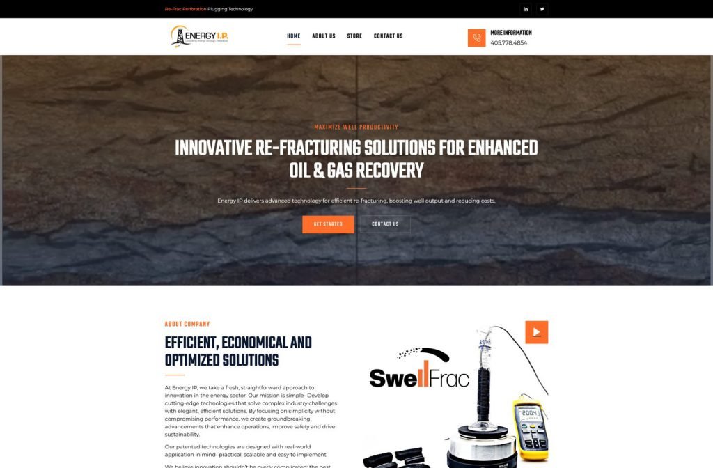 Energy IP website homepage design