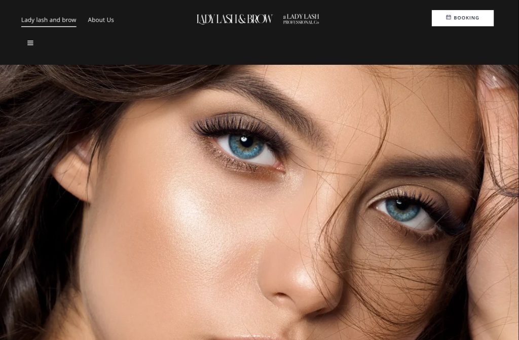 Lady Lash & Brow website homepage design