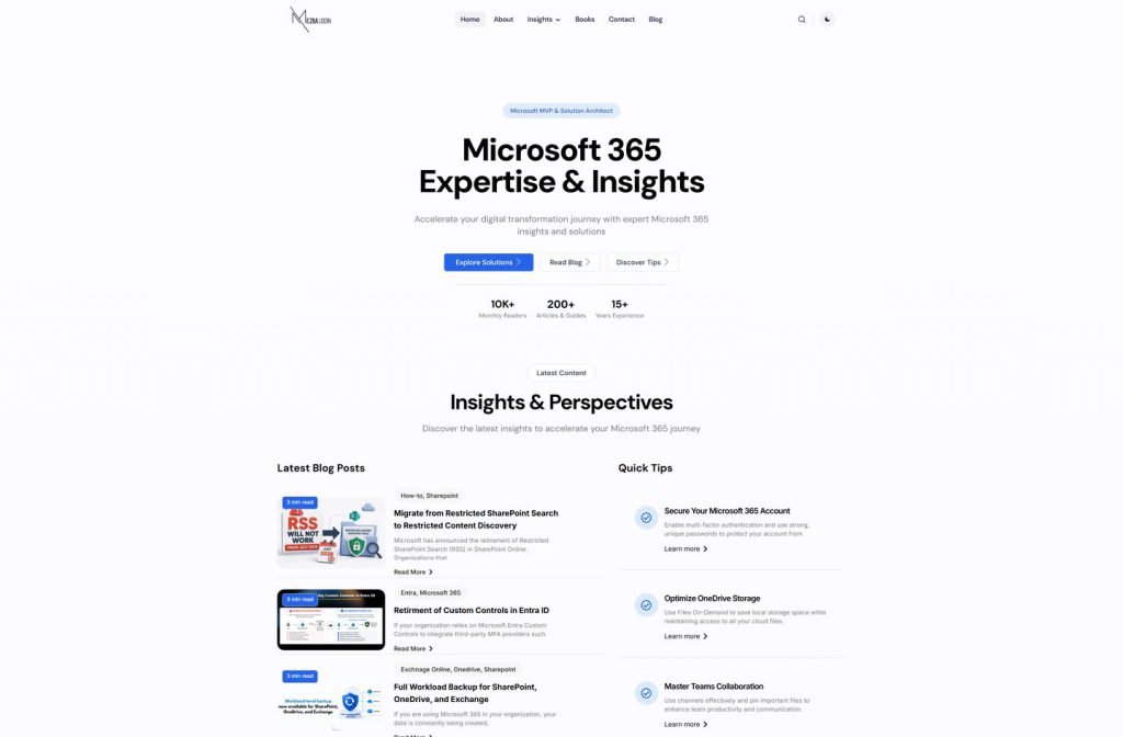 Mr Microsoft website homepage design