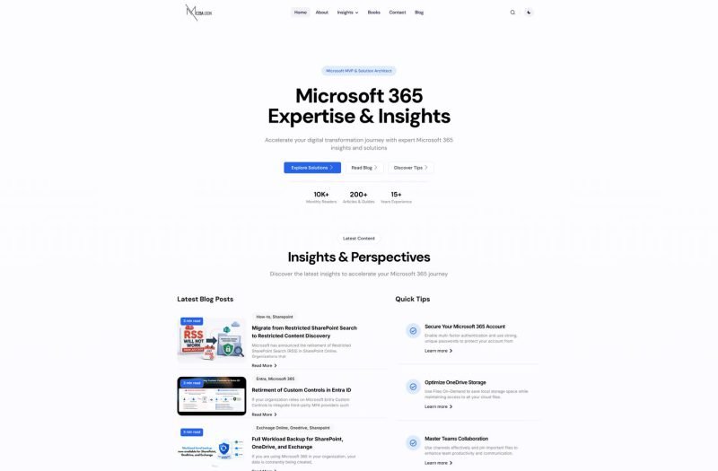 Mr Microsoft website homepage design