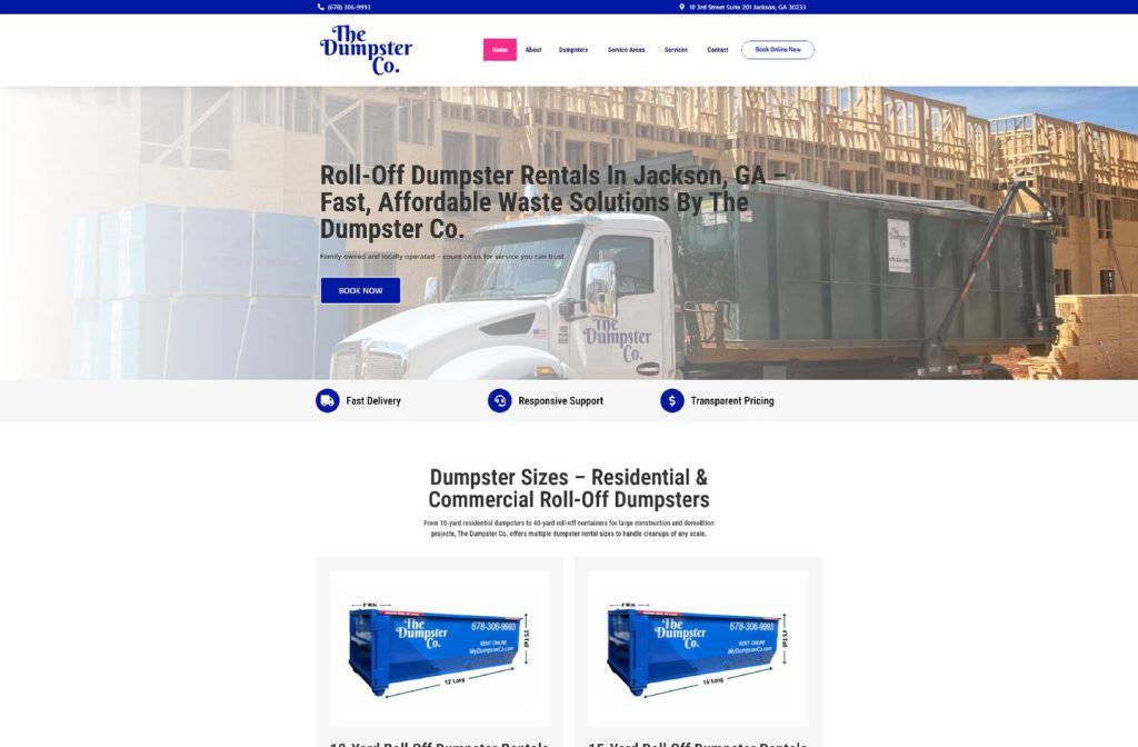 My Dumpster website homepage design