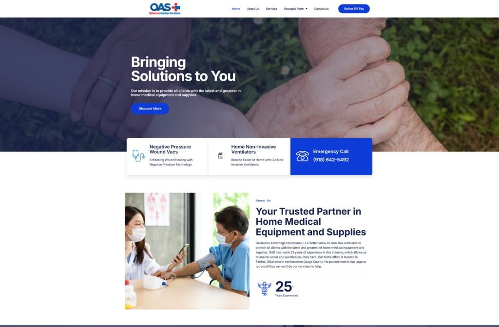 Oklahoma Advantage Storehouse website homepage design