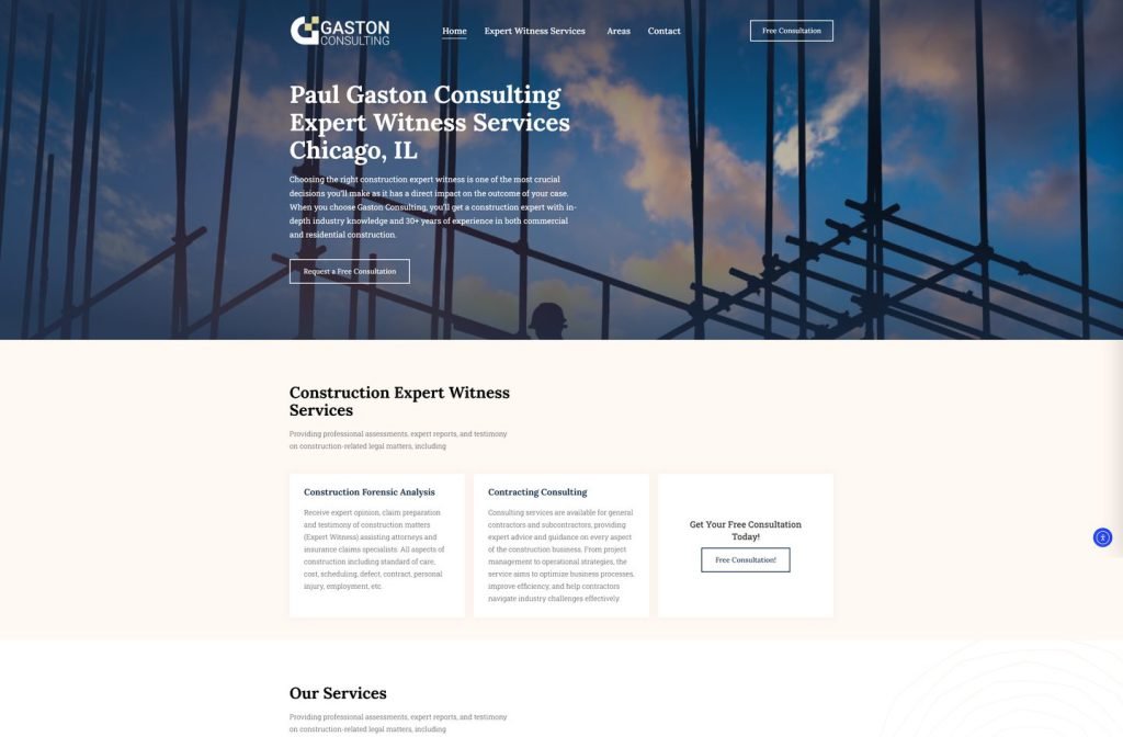 Paul Gaston Consulting website homepage design