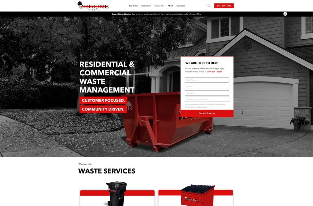 Red Line website homepage design