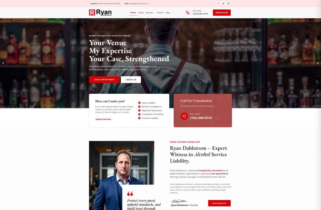 Ryan Dahlstrom website homepage design
