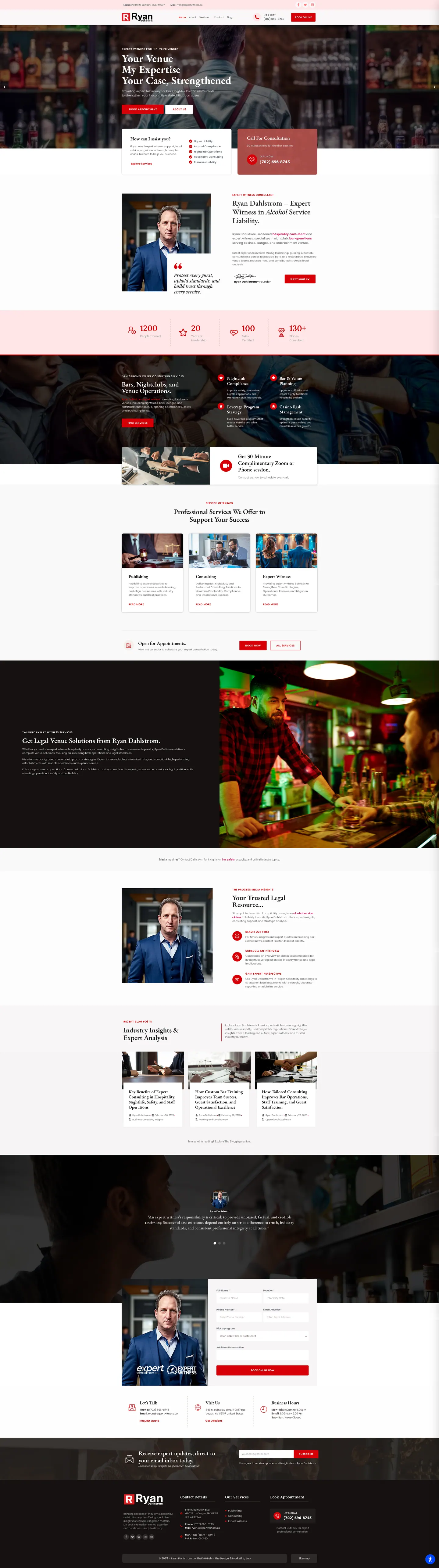 Full-length desktop screenshot of the Ryan Dahlstrom website