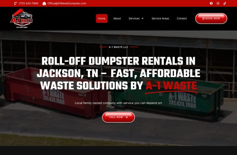 A-1 Waste website homepage design