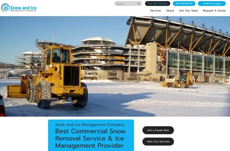 Snow and Ice Management Company website homepage design